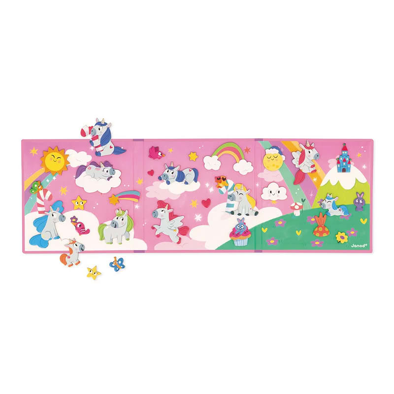 Libro magnetico per bambini a tema unicorni con 30 magneti, adatto dai 3 anni in su